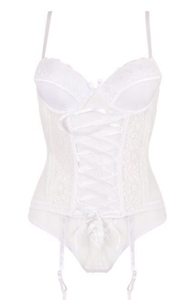 F5390-1Lace Сетчатые бюстье с подвязками и стрингами